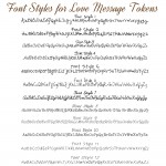 IndiviJewels Font Styles for Love Message Tokens