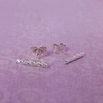 IndiviJewels Silver Diamond Cut Bar Earrings 2